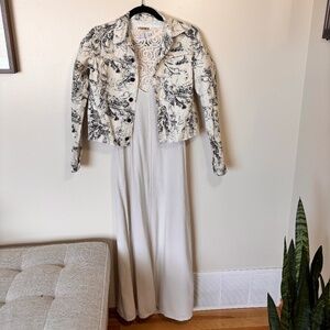 French Connection ivory cream Maxi Slip Dress